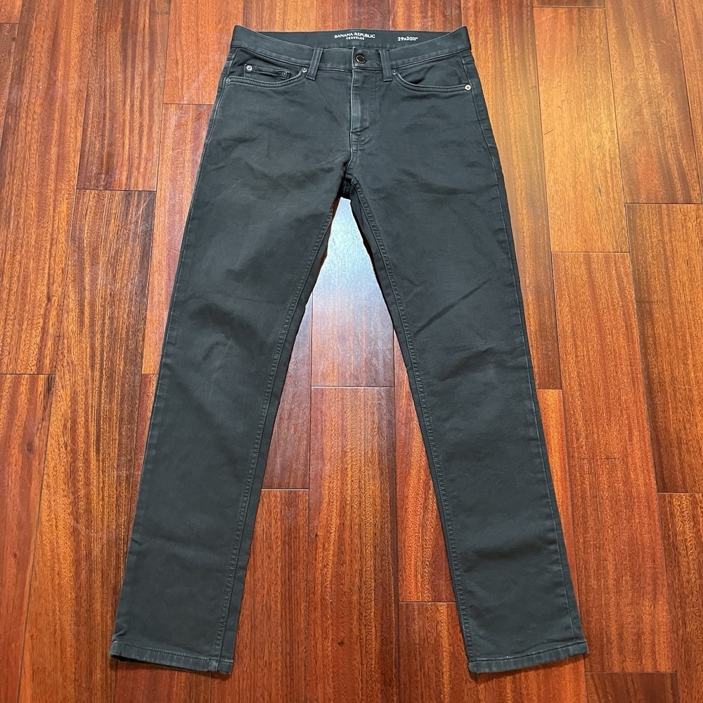 Banana Republic Mens 29x30 Traveler Slim Gray Faded 5 Pocket Jeans Fits 31x29